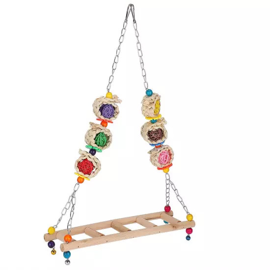 Wooden Pet Chicken Hanging Swing Toy Bird Parrot Chicken Climbing Stand Ladder