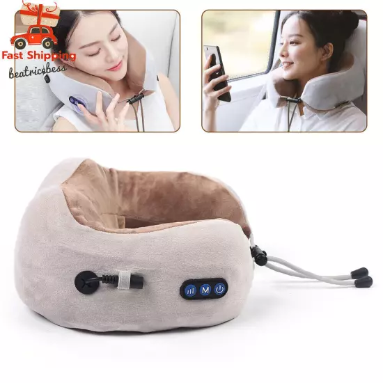 Electric Shiatsu Neck Pillow Massager U-shape Portable Massage Pillow 3 Modes