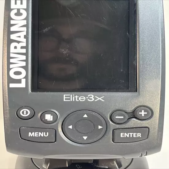 LOWRANCE Elite 3X with Power Cords and Tranducer W/ Mount Tested Working