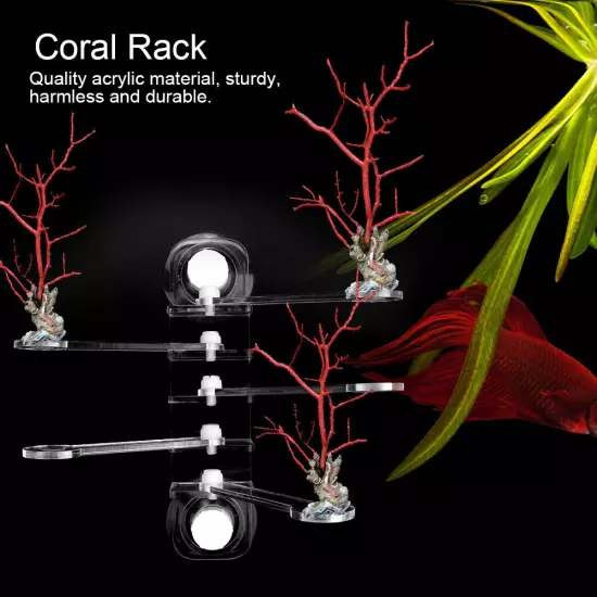 Acrylic Coral Racks Holder Five Claw Tree Shape Brackets Fish Tank Suction Cups