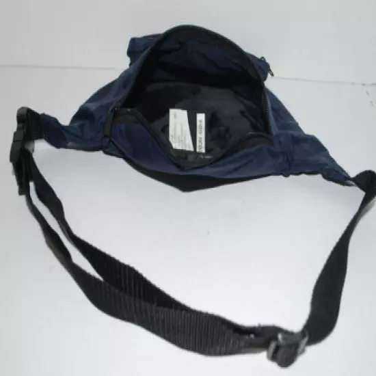 EastSport Fanny Pack Vintage Nylon Navy Blue Black Adjustable Strap Vacation Bag