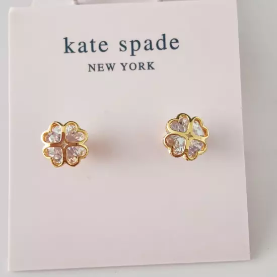 Kate Spade New York Something Sparkly Four Leaf Clover Zircon Stud Earrings