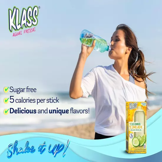 Drink Mix Cucumber Limeade | Klass Aguas Frescas | Sugar Free Drink! (Pack... 