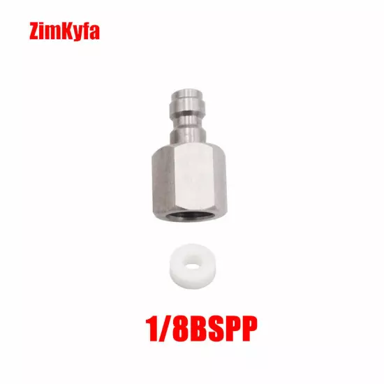 Stainless Steel 8mm Quick-Disconnect Plug Adapter Fitting with Sealing O-Ring