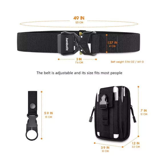 Tactical Belt for Men and Women, Military Work Belt Nylon with Quick-Release ...