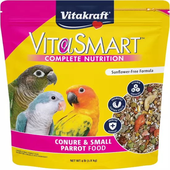 Vitakraft Vita Smart Gourmet Conure Food - Vitamin-Fortified - Daily Pet Bird Fo