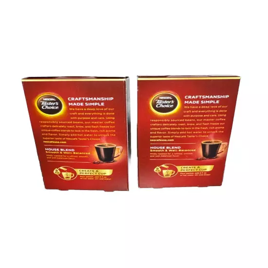 NESCAFE TASTER'S CHOICE House Blend Instant Coffee Light 1oz (2pck) Pack 6 each 