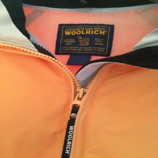 Woolrich Size XL Womens Orange Windbreaker No Liner Spring Coat Jacket