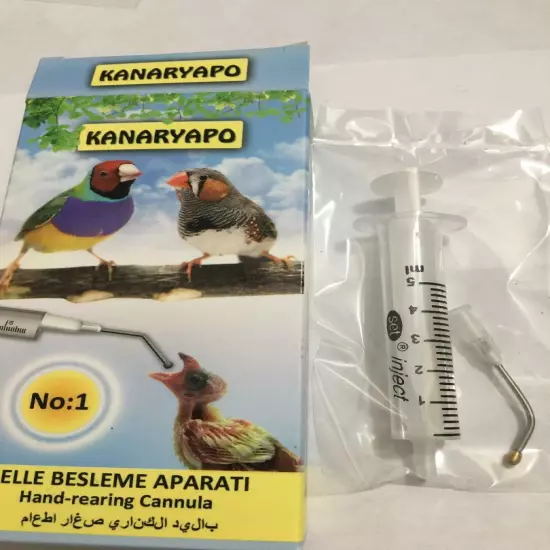 Birds Hand Rearing Feeding Gavage Crop Needle Syringe-Medication Cannula