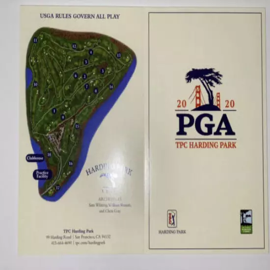 NEW TPC Harding Park scorecard golf course PGA Championship 2020 (Lot of 10)