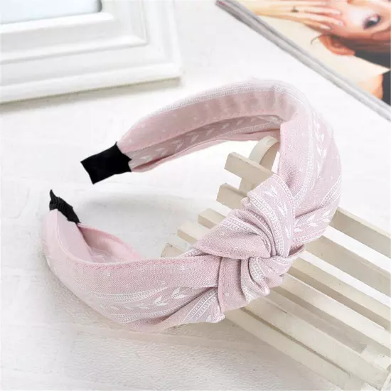 Ladies Print Head Hoop Headband Middle Cross Knotted Hairband Hair Accessories ღ