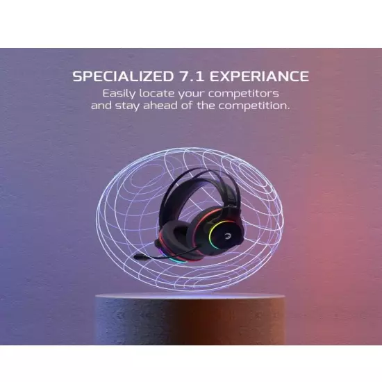 USB Gaming Headset - 7.1 Virtual Surround Sound, Wired RGB Led Headphones...