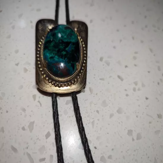 Natural Green/ Turquoise Bolo Tie