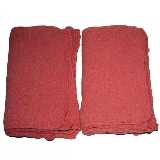 Industrial 10 pack Red Shop Towels 12" x 14" Cleaning Rags Home Car Auto Garage