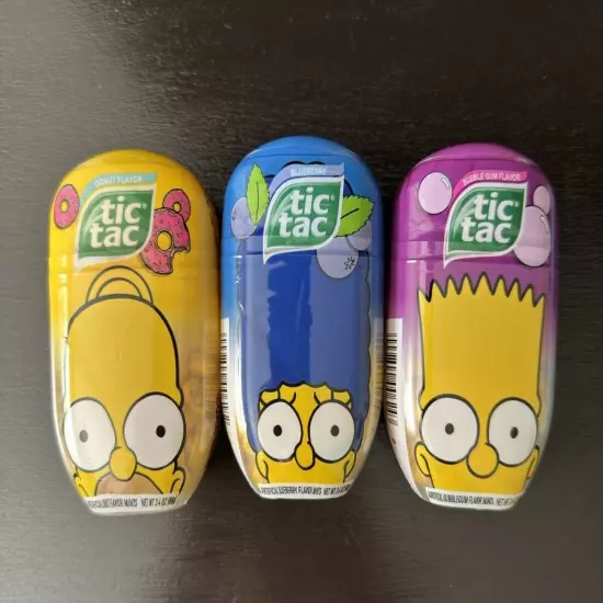 Tic Tacs THE SIMPSONS Limited Edition COMPLETE SET OF 3 (unopened) (rare)