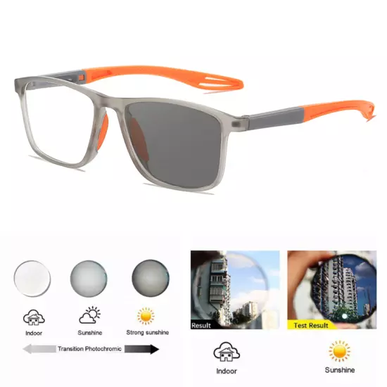 Classic Photochromic Myopia Glasses For Men Women Square Nearsighted Sunglasses