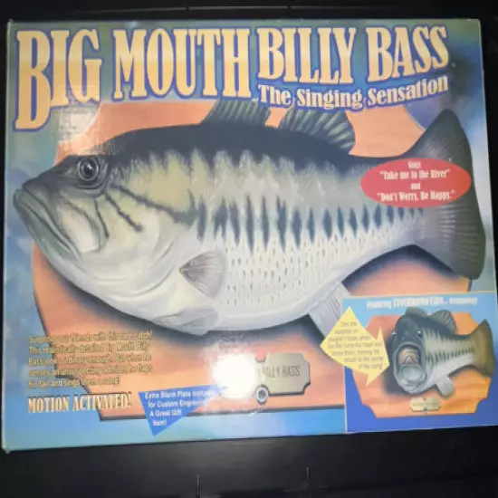 Vintage Big Mouth Billy Bass The Singing Sensation New Original Box 1998 Rare