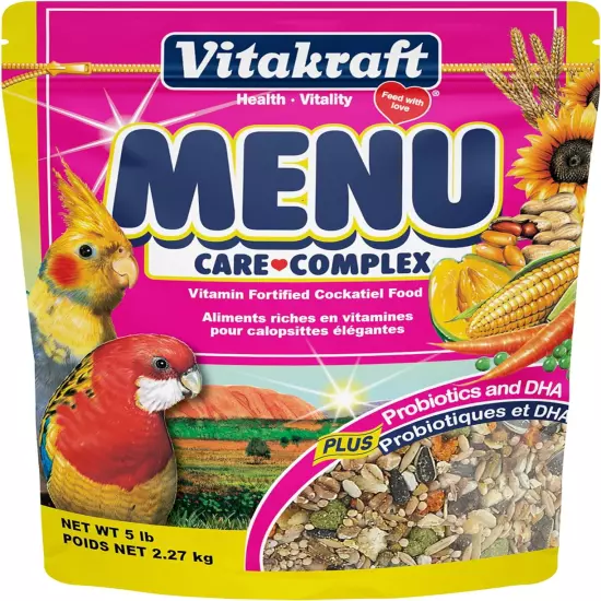 Vitakraft Menu Vitamin Fortified Cockatiel Food, 5 Lb