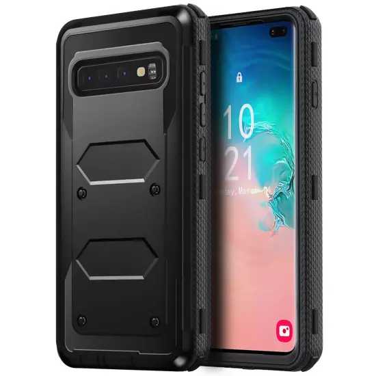 Black For Samsung Galaxy S10 5G/S10 Plus/S10e Dual Layer Case Heavy Duty Cover