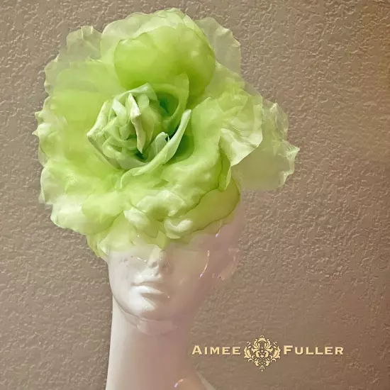 Champagne Yellow Rose Kentucky Derby Fascinator Bridal Flower Royal Ascot Hat