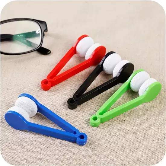 1pc Portable Multifunctional Microfiber Glasses Sunglasses Cleaning Brush