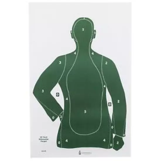 Action Target B-21 Paper Qualification Targets 25 Yard 23" x 35" Green 100pk