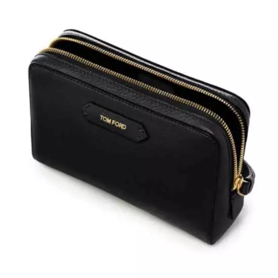 Tom Ford Grained Calfskin Medium Cosmetic Pouch Black Dust Bag (DAMAGED!)