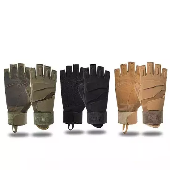 Tactical Fingerless Gloves Military Combat Shooting Half Finger Gloves for Mens