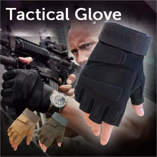 Fingerless Half-Finger Tactical Gloves Motorcycle Driving Gloves Riding Gloves