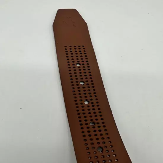 NEW Lacoste Men's Perforated Leather Belt Brown Size 32 FREE Shipping