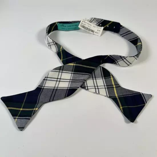 NOLA Couture Bow Tie Bowtie Silk Self Adjustable New Orleans Preppy Plaid