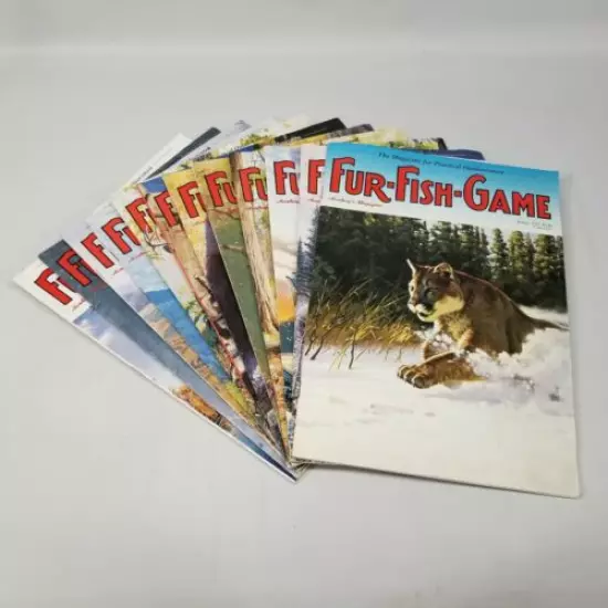 Vintage Fur Fish Game Magazine All 12 Issues of 2001 Articles Advertising Decor