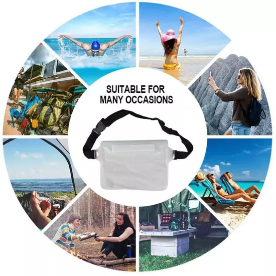 Underwater Waterproof Waist Bag Wallet Pouch Cycling PVC Beach Swimming Dry Case