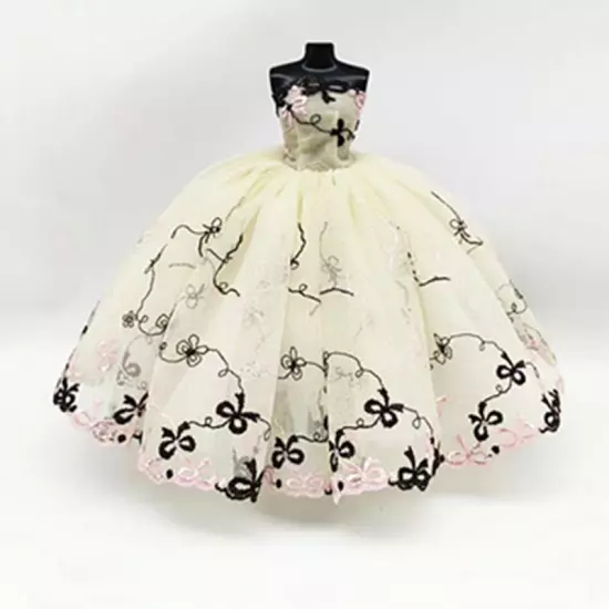 1/6 Doll Clothes Outfits Floral Lace Wedding Dress Gown 11.5" Dolls Accessories