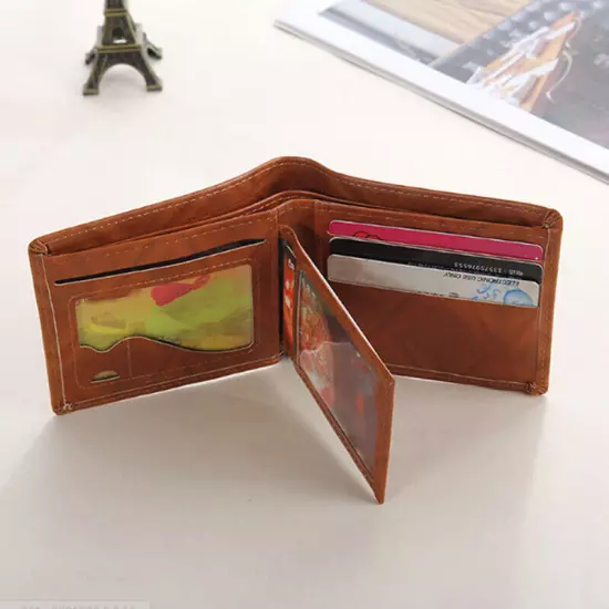 Men's wallet US dollar printing PU leather credit card photo holder pur SZ Sn