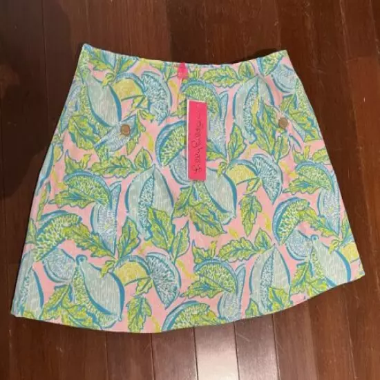 LARGE LILLY PULITZER VITAMIN SEA MADISON SKORT PINK CITRUS SKIRT SHORTS NWT