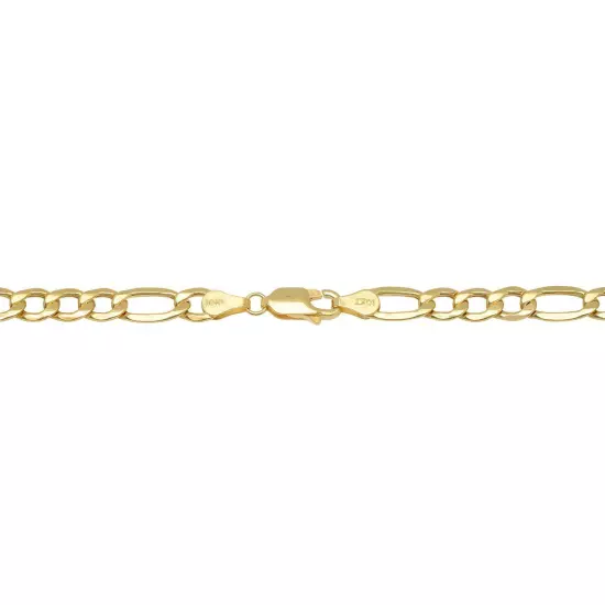 10k Yellow Gold 2mm-9.5mm Figaro Link Chain Necklace Bracelet 7"-30" Hollow