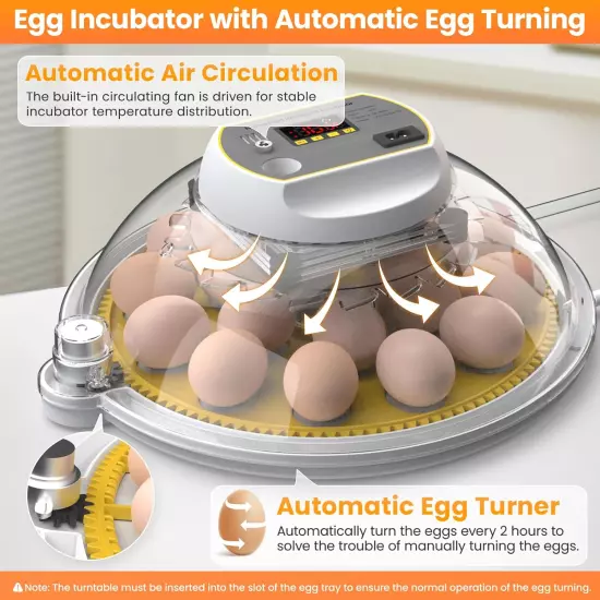 Incubators for Hatching Eggs, 18-60 Eggs Incubator with Automatic Egg Turning an