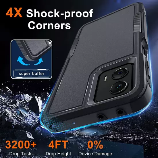 For iPhone 16 Pro Max/16 Pro/16 Plus Shockproof Phone Case Cover +Tempered Glass