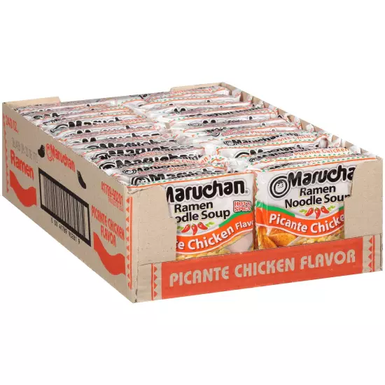 Ramen Picante Chicken, Instant Ramen Noodles, Ready to Eat Meals, 3 Oz, 24 Count