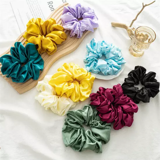 Large Scrunchies Silk Satin Elastic Hair Hair Bands Rope Tie Ponytail Accessory