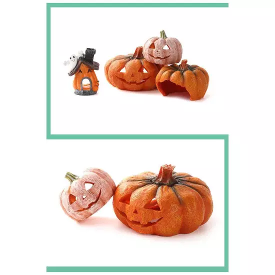 Halloween Mini Pumpkin Ornament Fish Tank Aquarium Habitat Resin Land