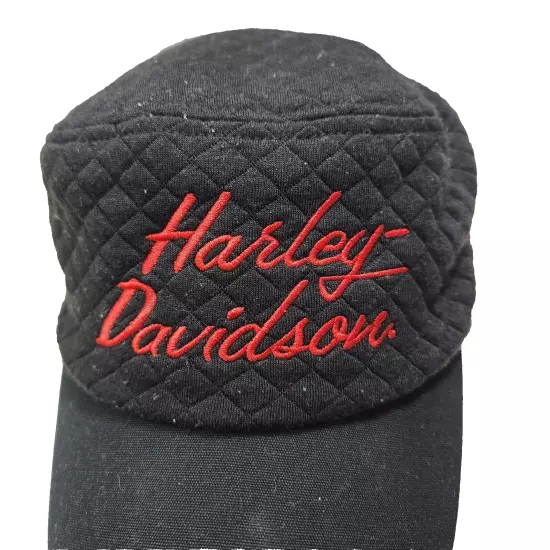 Harley Davidson Hat Black Welder’s Quilted Strapback Cap Short Brim 2018 Biker