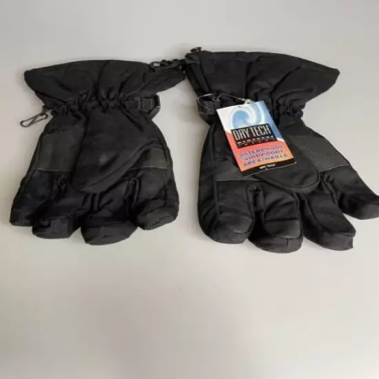 Harley Davidson Black Outer Gloves Mens Medium Dry Tech 100% Nylon