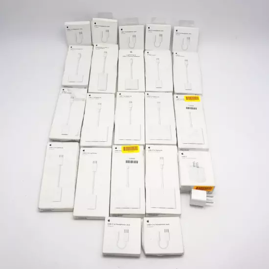 Apple Assorted Adapter Lightning to Digital AV, Headphone Jacks & More Lot of 23