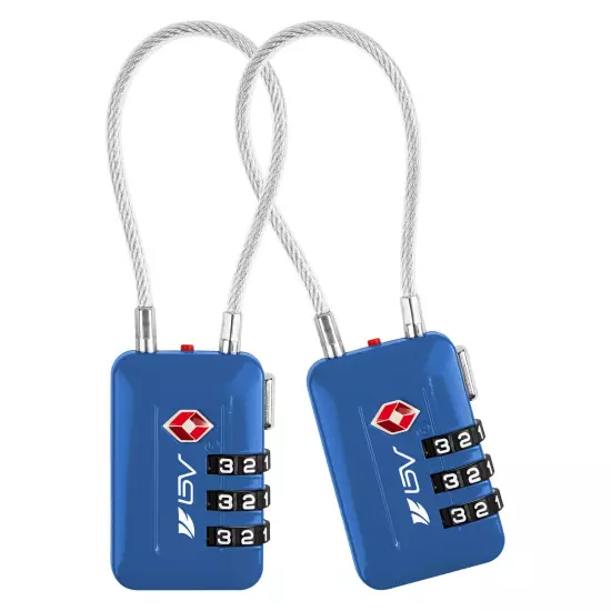 BV TSA Luggage Lock Suitcase Travel Lock Digit Combination Multi-Colors (2 Pack)