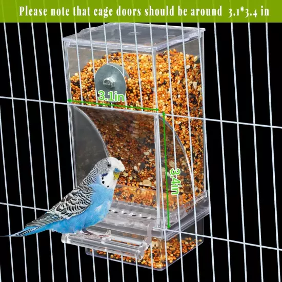 Rypet No Mess Automatic Bird Feeder Transparent Food Container 