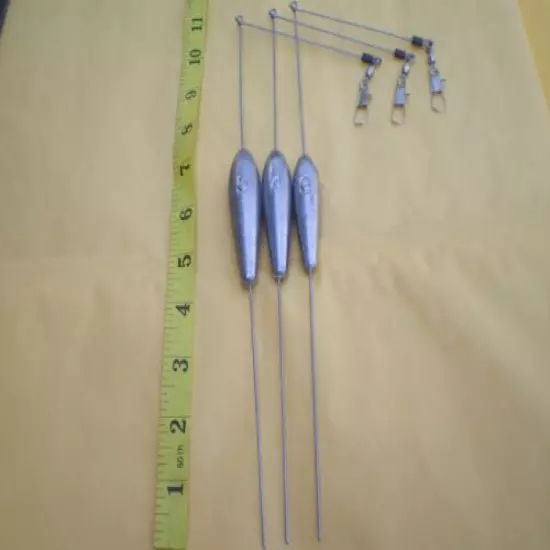 9 PCS. BOTTOM BOUNCER SINKER 5,4,3 OZ. W/S.S. WIRE .045X11" LEG X 4"ARM 3 EACH