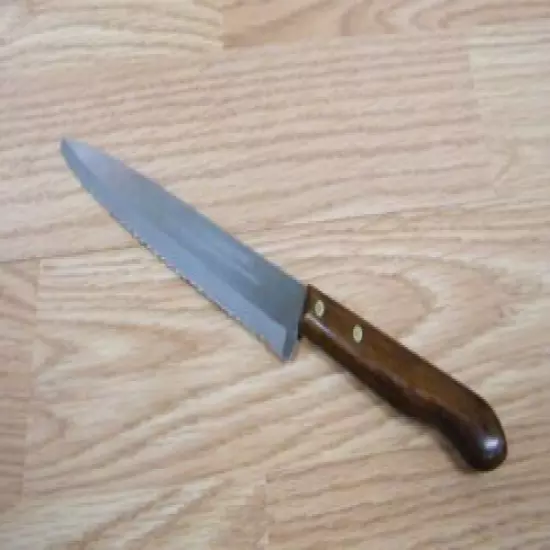  Bridgford Anaheim California 9.5" Serrated Blade Wood Handle Kitchen Knife 