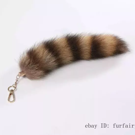 16"-18" Real Fox Fur Tail Keychain Bag Charm Purse Pendant Costume Cosplay Toys